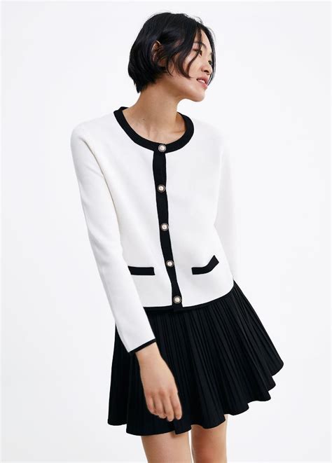 chanel style cardigan zara.